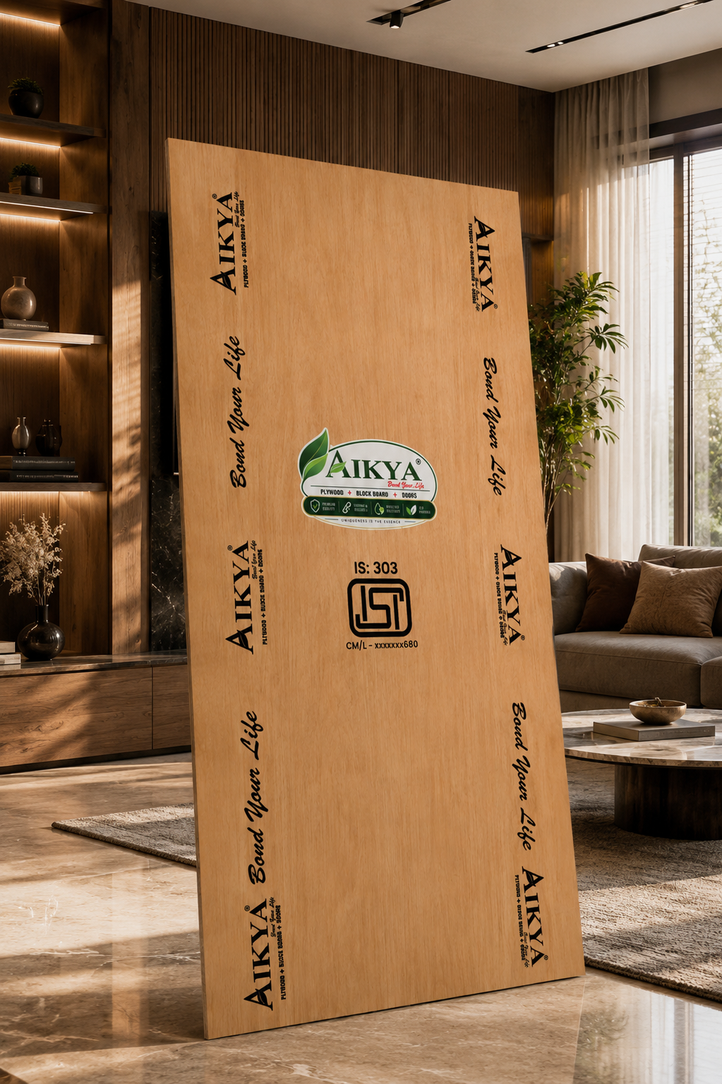 Aikya plywood panel in a modern interior